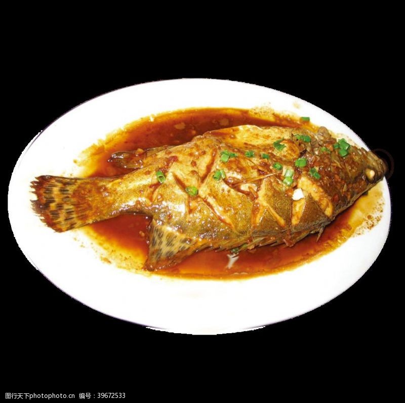 中华美食海报红烧鱼图片