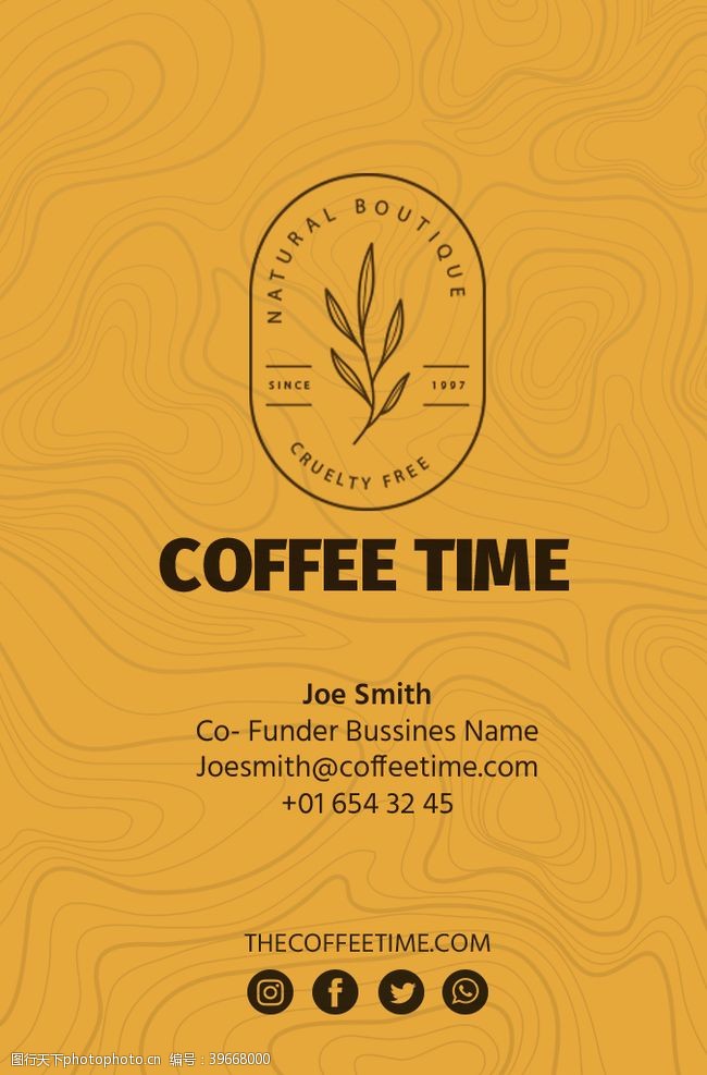 咖啡名片模板咖啡店名片模板图片