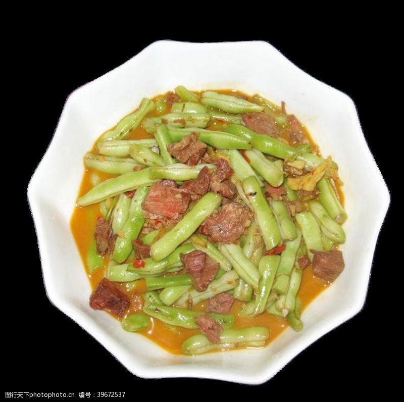 中华美食牛肉豆角图片
