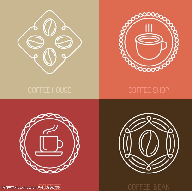咖啡图标欧式咖啡元素图标图片