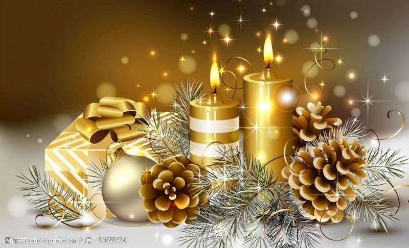 原创节日素材圣诞节素材背景蜡烛图片