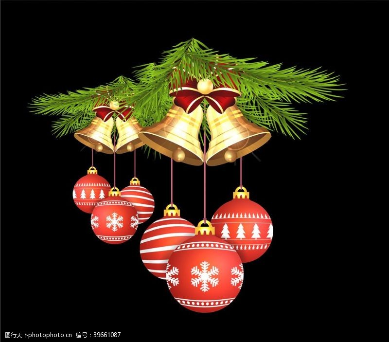 气球装饰圣诞铃铛图片