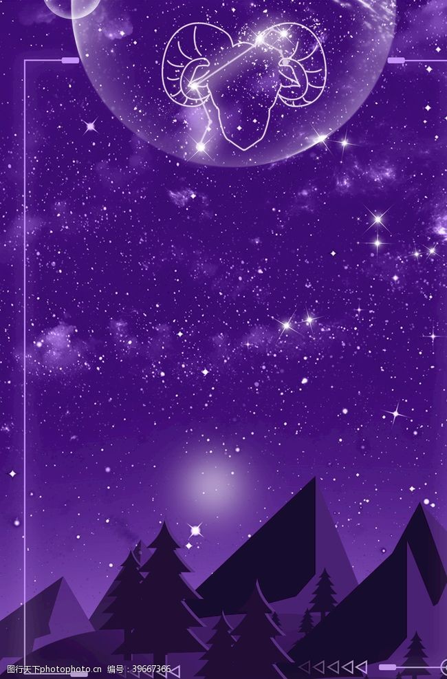 天蝎座星空十二星座白羊座背景图片