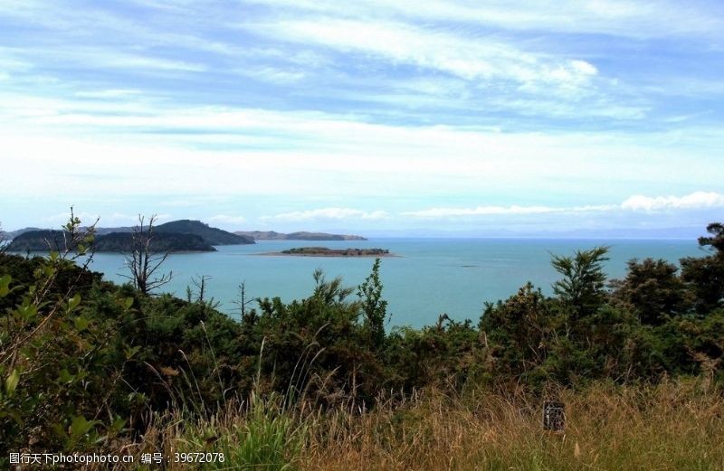 蓝水湾新西兰海滨自然风景图片