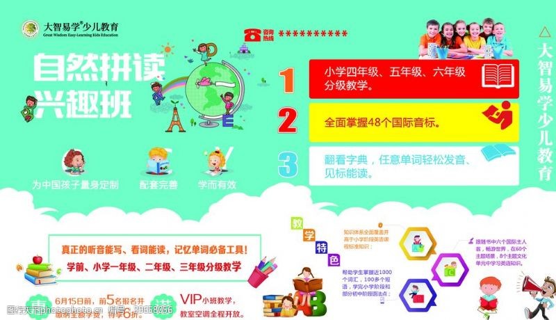 网络教学英语展板图片