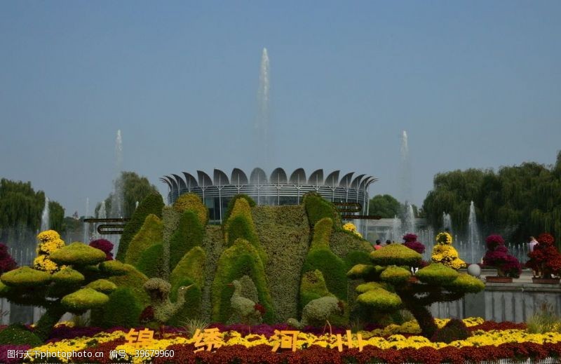 喷泉景观园林风景图片