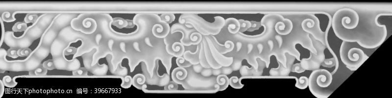 木兰精雕图浮雕图灰度图黑白图图片