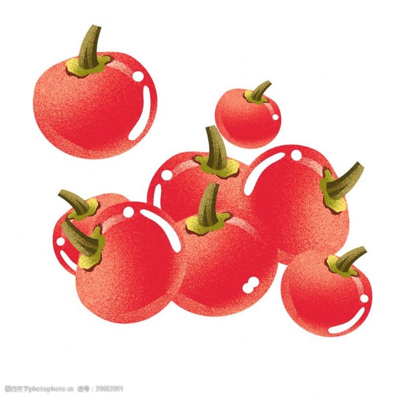 水果装饰画卡通水果小番茄元素图片