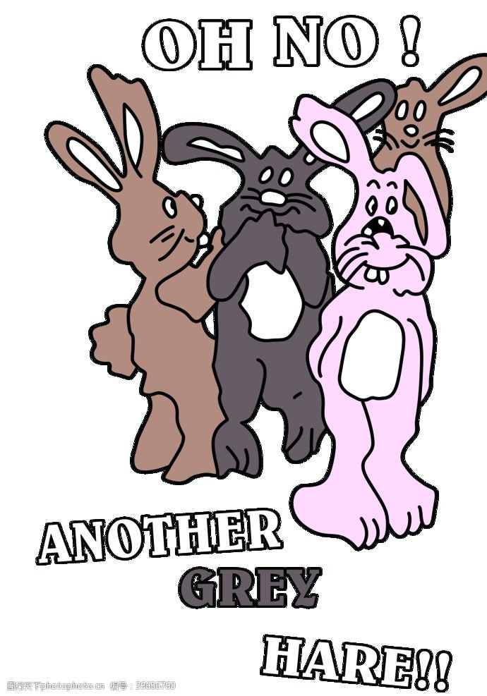 兔子印花卡通兔子图片