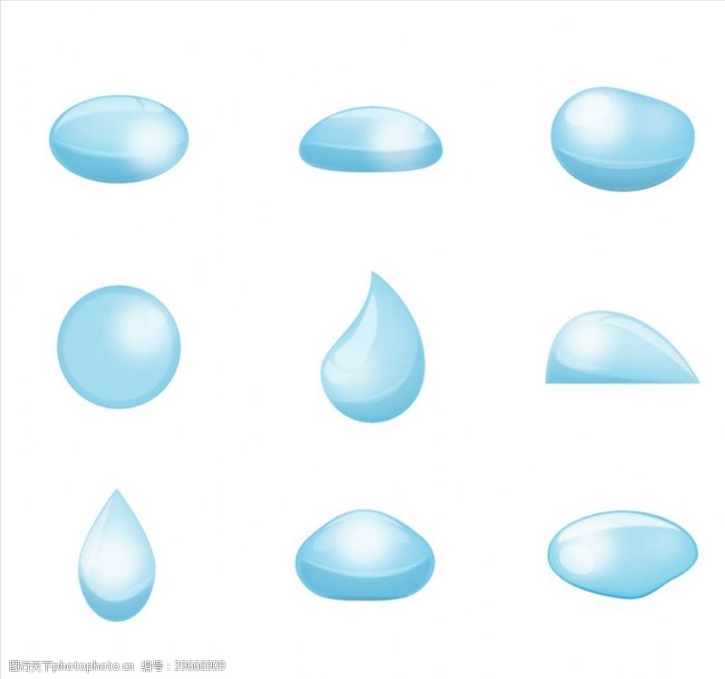 雨滴蓝色水滴矢量图片