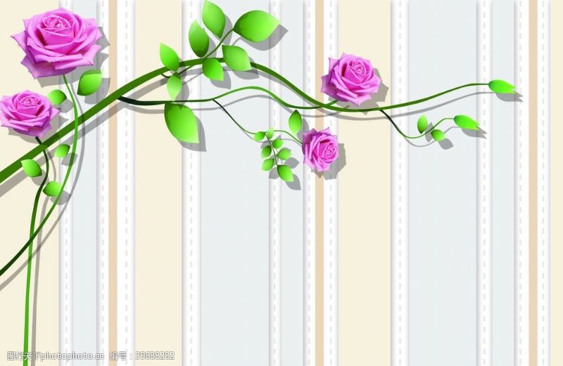 3d花朵背景墙立体美玫瑰花图片