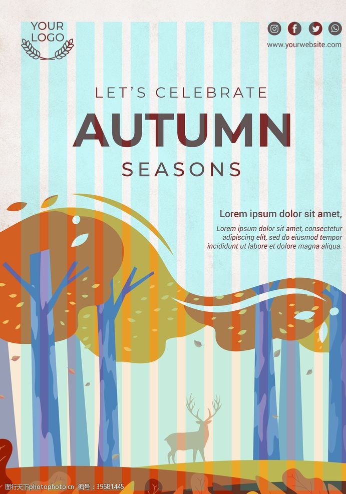 枫叶字体设计秋季图片