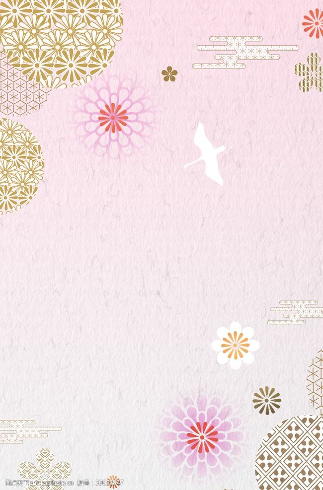 花草边框日式和风纹饰古典花纹图片