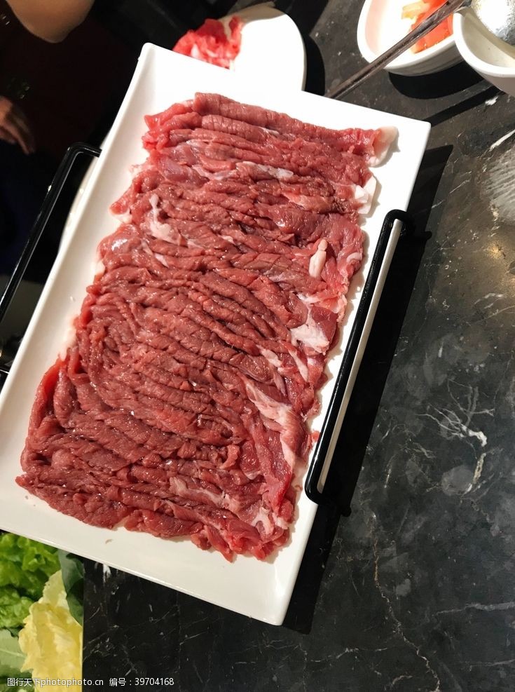 涮羊肉卷涮火锅新鲜羊肉图片