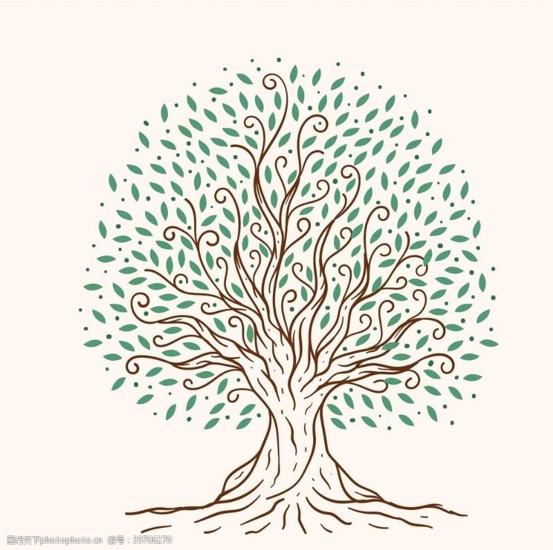 绿色素材树手绘树图片