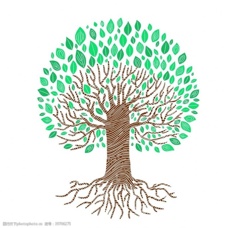 绿色素材树手绘树图片
