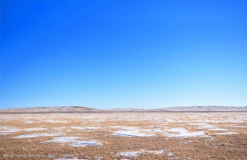 蒙古锡林郭勒草原冬天图片