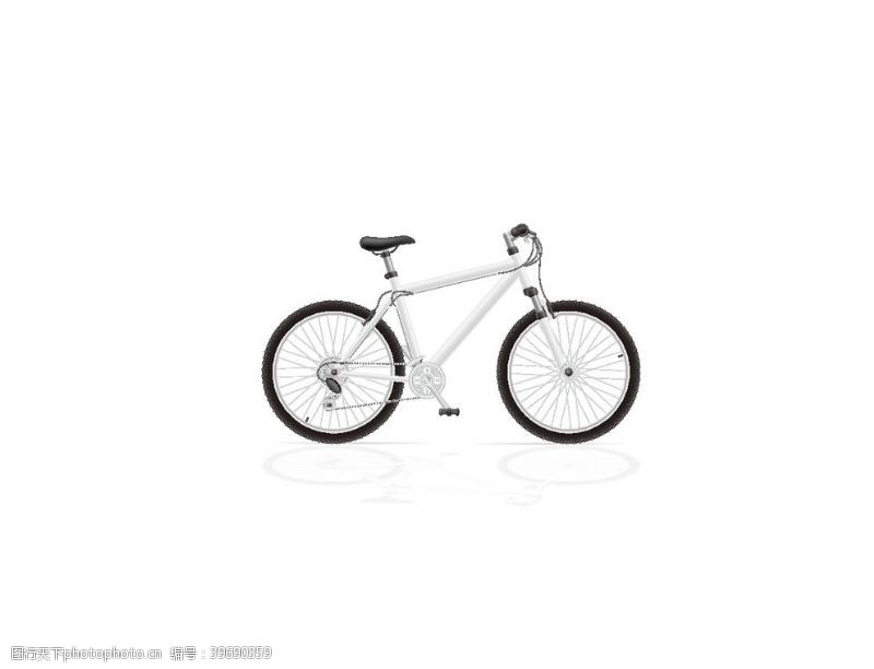 骑自行车白色单车矢量图片