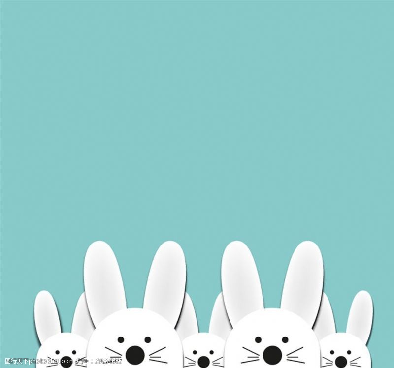 兔子蛋彩色复活节贴纸图片