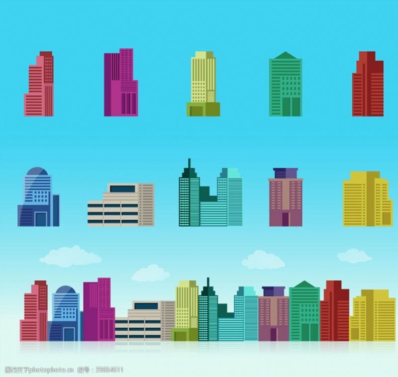 矢量城市都市建筑矢量图片
