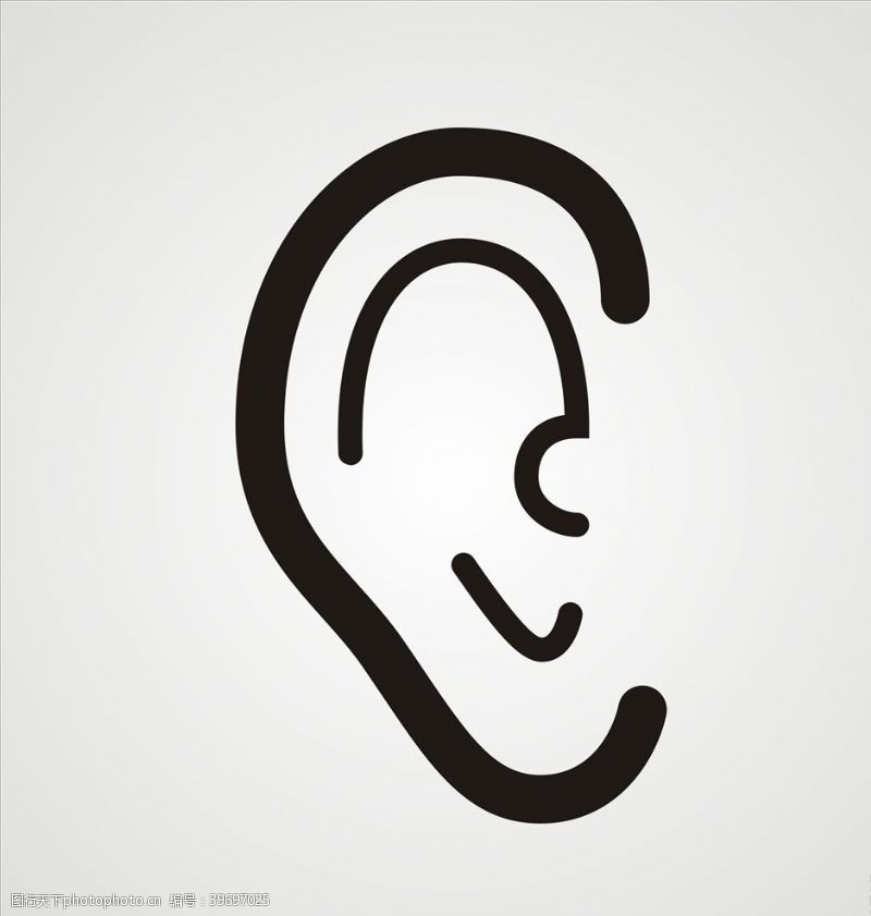 关爱听力健康耳朵矢量图片