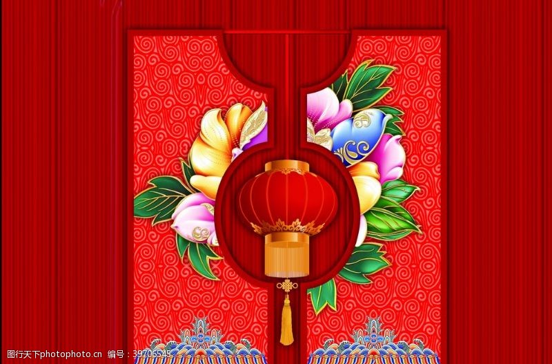 国寿红色婚礼背景图片