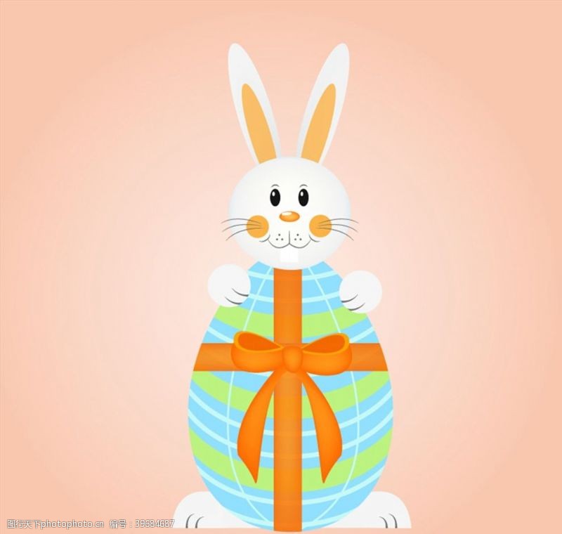 兔子蛋卡通抱彩蛋的兔子图片