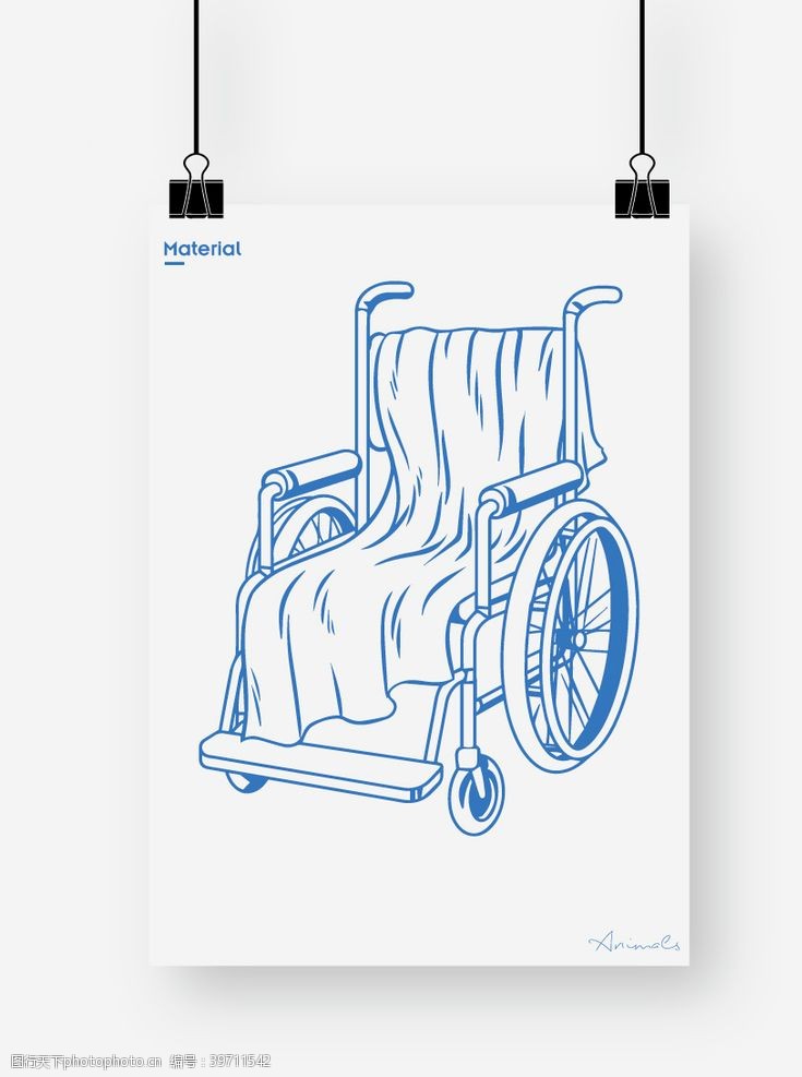 建筑线稿轮椅图片