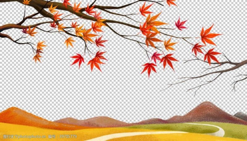 秋天插画秋天素材图片