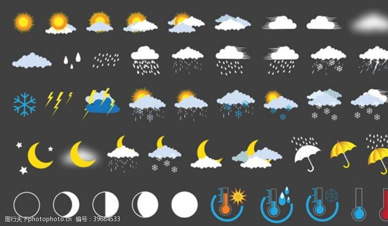 雨滴时尚天气图标图片