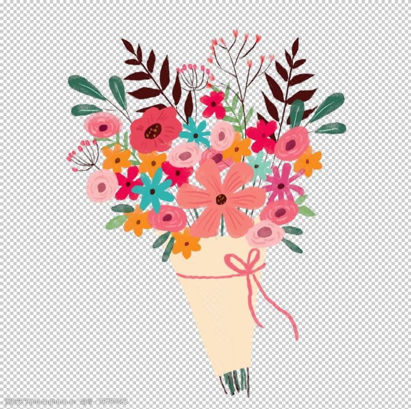 花朵图片花朵花束插画卡通背景海报素材图片