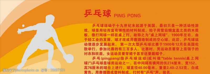 暑期运动乒乓球海报图片