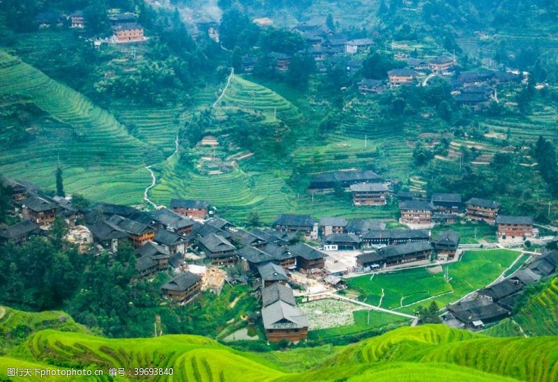 乡村旅游梯田美景摄影图图片