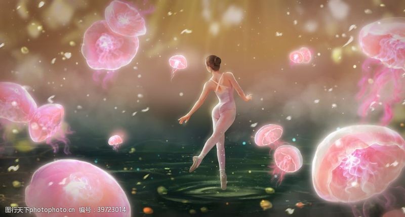 人物少女芭蕾舞蹈背景海报素材图片