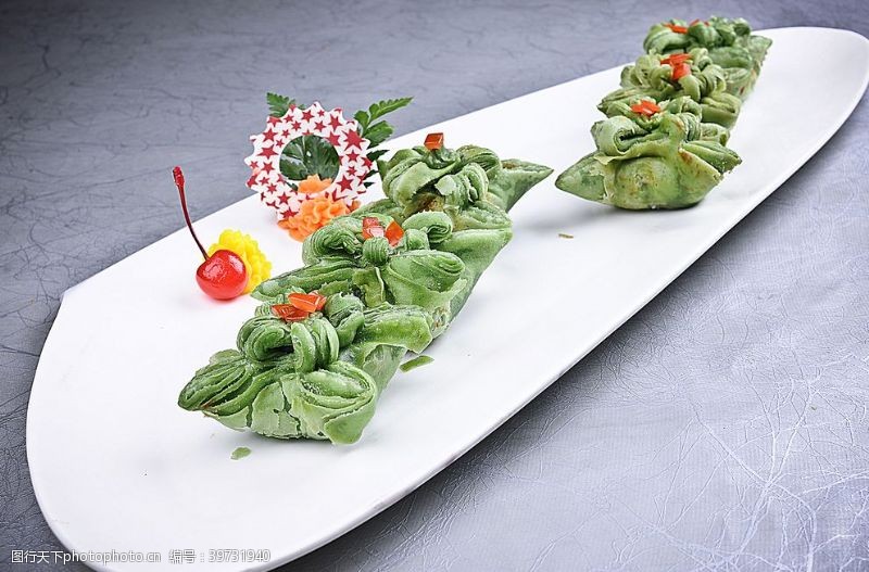 豫菜绿茶海棠酥图片