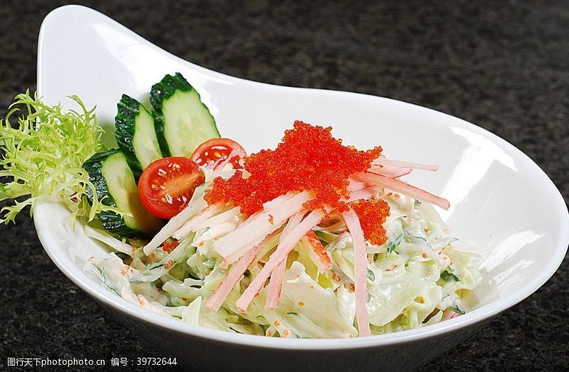 日系小清新豫菜日式蟹子沙拉图片