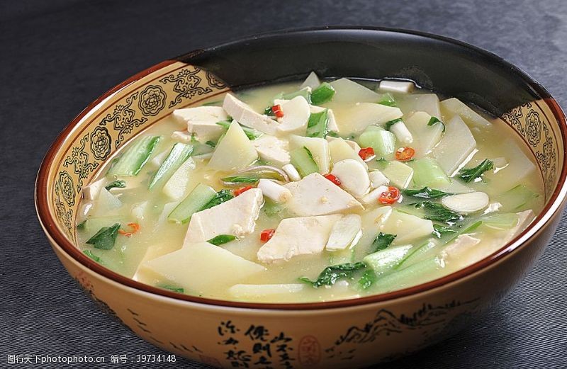 美白豫菜小白菜炖豆腐图片