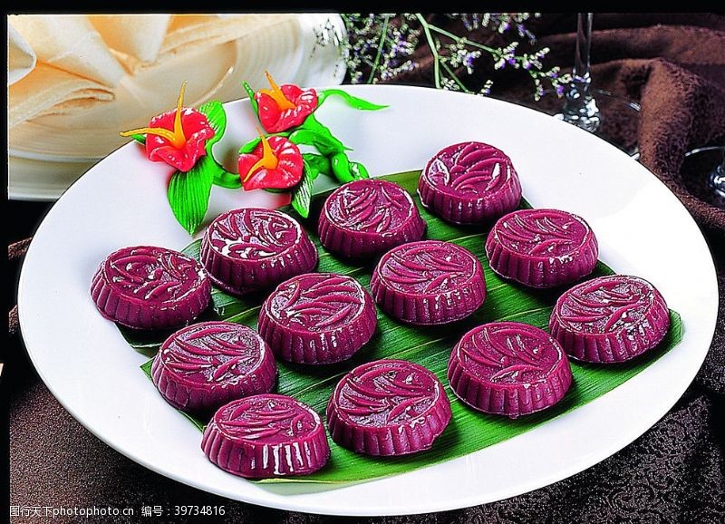 紫苏豫菜紫薯饼图片