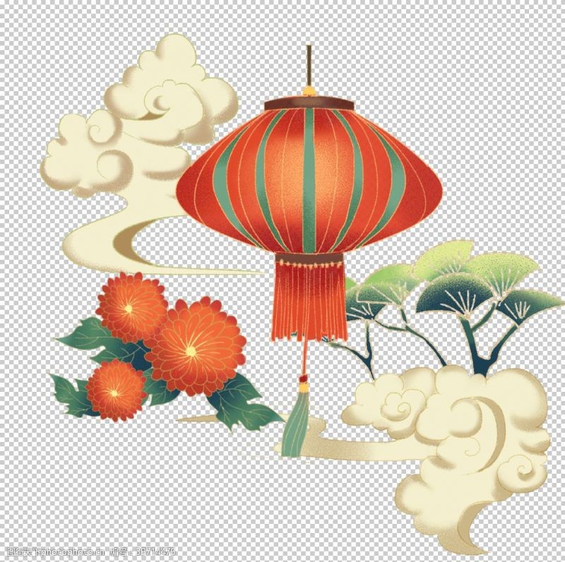 中国传统建筑中国风插画图片