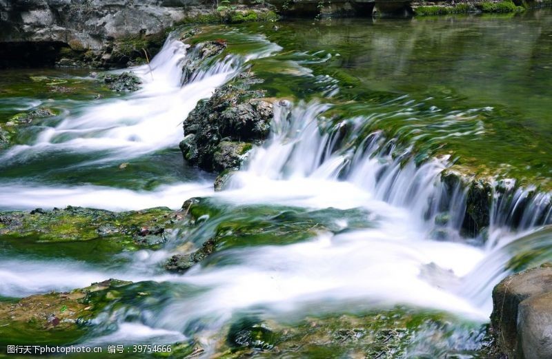 绿色运动八泉峡叠叠瀑布图片