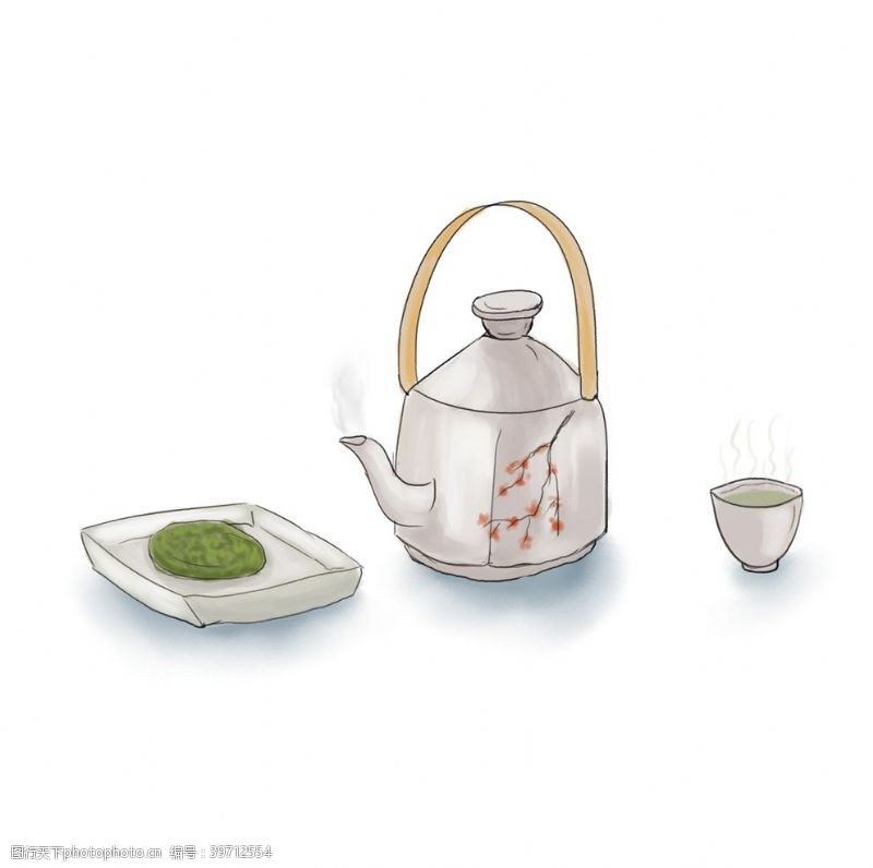 茶水壶元素图片
