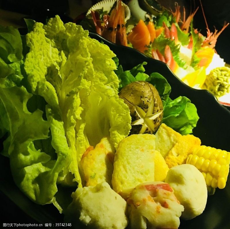 鲜蘑菇火锅配菜图片