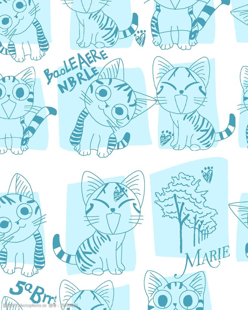 猫系卡通小猫图片