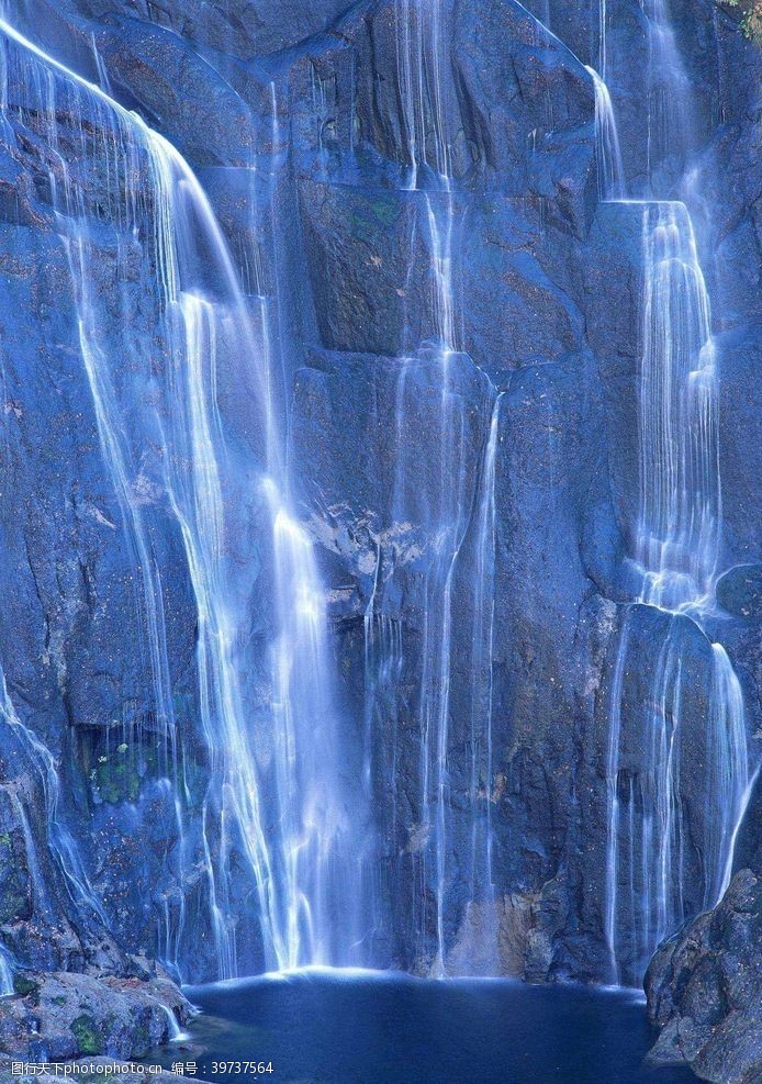 秀美山河山水瀑布美景摄影图片
