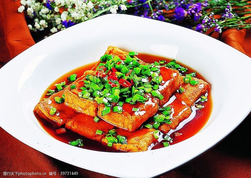 干煎豆腐豫菜韭菜煎豆腐图片