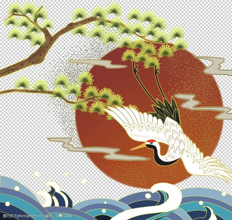 古风扇子中国风插画图片