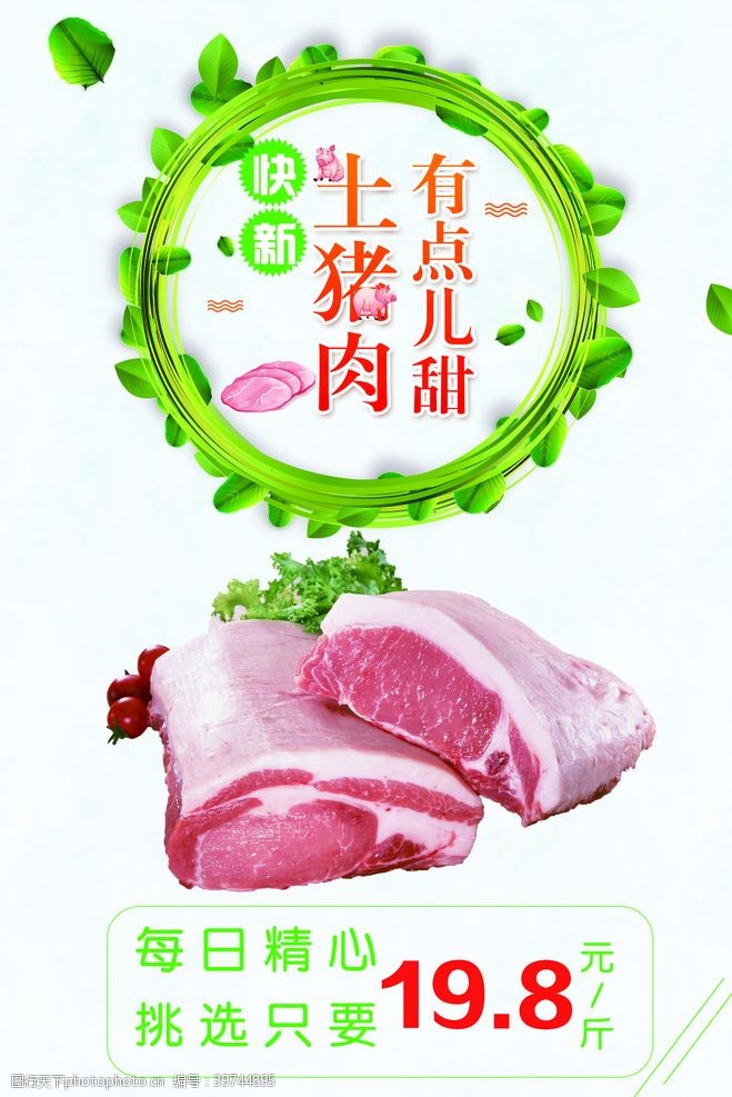 绿色折页猪肉图片
