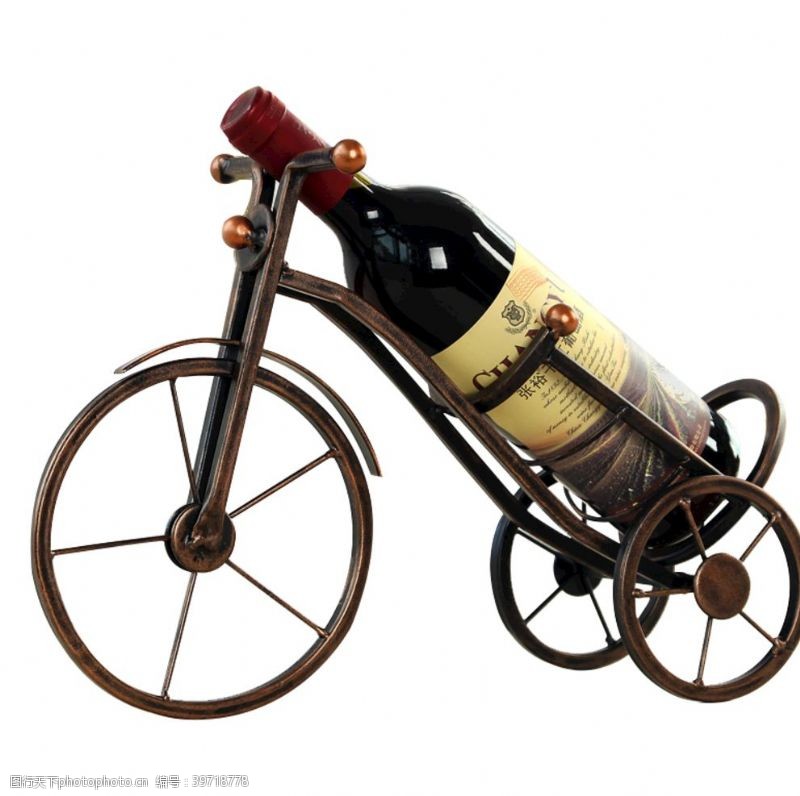 三轮车自行车红酒架图片