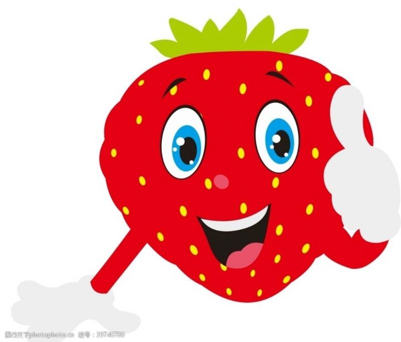 矢量水果卡通草莓上图片