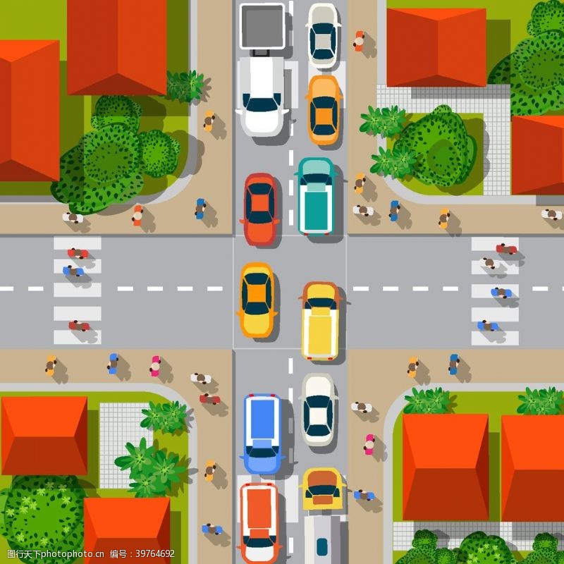矢量交通工具城市交通插画图片